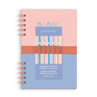 Title: Coral and Salt Water Harper Split-Spiral Notebook and Pen Set