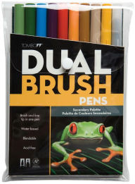 Dual Brush Pen Art Markers, Secondary, 10-Pack