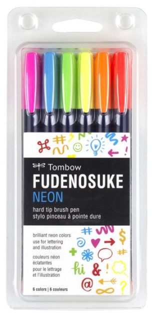 Fudenosuke Neon Brush Pen, 6PK by American Tombow