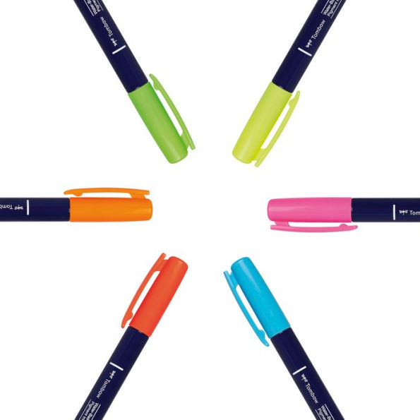 Fudenosuke Neon Brush Pen, 6PK