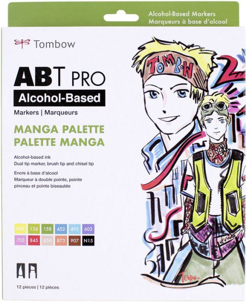 ABT PRO Alcohol-Based Marker, Manga, 12 Pack