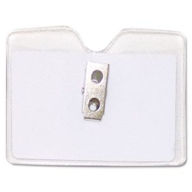 Advantus 75412 Security ID Badge Holder- Horizontal- 3 1/2w x 2 1/2h- Clear- 50/Box
