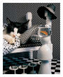 Checkerboard Cat 1000 Piece Jigsaw Puzzle
