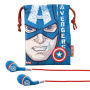 Kiddesigns VI-M15CA.FXV2 Captain America Earbuds with Pouch and inline mic