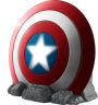 Kiddesigns Vi-B72CA.FMV6 Captain America Shield Bluetooth Speaker with ''Try Me'' Built-in music