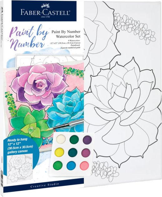 Watercolor Paint by Number Succulents by Faber-Castell