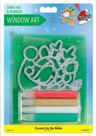 Title: Santa Hat and Reindeer Window Art