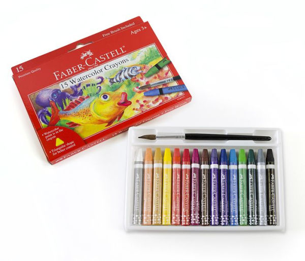 15 Count Watercolor Crayons with brush