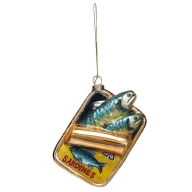 Title: Canned Sadines Glass Ornament