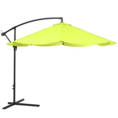 Patio Umbrella, Cantilever Hanging Outdoor Shade, Easy Crank and Base
