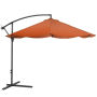 Patio Umbrella, Cantilever Hanging Outdoor Shade, Easy Crank and Base for Table, Deck, Balcony, Porch, Backyard, 10 Foot by Pure Garden (Terracotta)