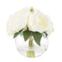 Rose Artificial Floral Arrangement with Vase and Faux Water- Flowers for Home Decor, Weddings, Shower Centerpiece by Pure Garden (Cream)