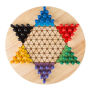 Chinese Checkers Game Set with 11 inch Wooden Board and Traditional Pegs, Game for Adults, Boys and Girls by Hey! Play!