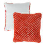 Modern Geometric Decorative Throw Pillow and Insert- Home Decor Diagonal Stripe Accent Pillow with Hidden Zipper, 18 Inch by Lavish Home Color: Clay Red