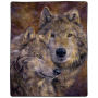Heavy Fleece Blanket with Pair of Wolves Pattern- Plush Thick 8 Pound Faux Mink Soft Blanket for Couch Sofa Bed by Lavish Home (74 x 91)