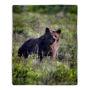 Sherpa Fleece Throw Blanket- Grizzly Bear Print Pattern, Lightweight Hypoallergenic Bed or Couch Soft Plush Blanket for Adults and Kids by Lavish Home