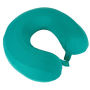 Memory Foam Travel Pillow Round U Shaped Neck/Head Support for Sleeping/Airplanes/Train/Camping with Pillowcase Protector by Lavish Home (Turquoise)