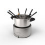 Stainless Steel Fondue Pot Set Melting Pot Cooker and Warmer for Cheese, Chocolate and More Kit Includes 8 Forks By Classic Cuisine Dishwasher Safe