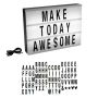 LED Cinematic Light Decorative Box Sign with Interchangeable Black Letters and Symbols A4 Size Marquee with USB Cable (85 Piece) By Lavish Home