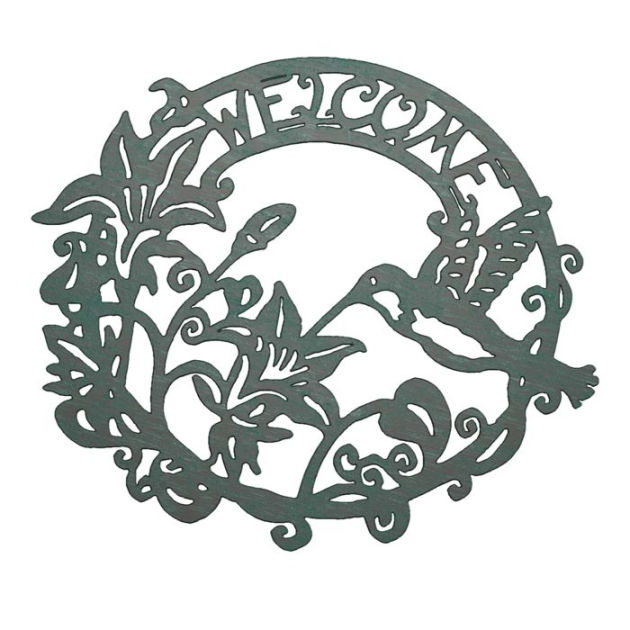 Metal Cutout Welcome Decorative Wall Sign Wreath Word Art Home