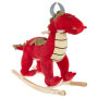 Rocking Animal Toy Kids Ride on Plush Stuffed Dragon on Wooden Rockers with Handles, Fun for Boys, Girls, Toddlers by Happy Trails (Red)