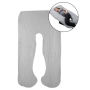 Full Body Pillow Cover U Shaped 100% Cotton Jersey Replacement Pillowcase, Removeable with Zipper for Pregnancy/Body Pillows by Lavish Home (Gray)