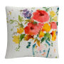 Sheila Golden 'White Vase With Bright Flowers' Decorative Throw Pillow