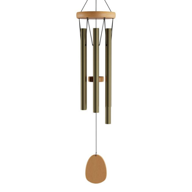 Metal and Wood Wind Chime Tuned Metal Wind Chimes with Gold Finish and Soothing Tone For Garden