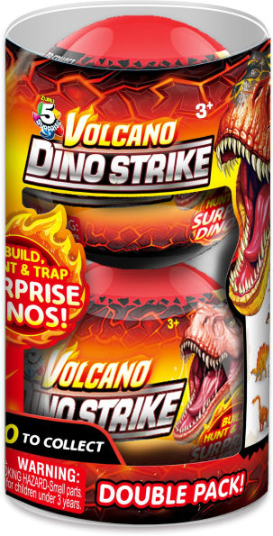 ZURU 5 SURPRISE Dino Strike Volcano Series 4 Mystery Collectible Capsule 2 Pack by ZURU
