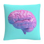 Modern 3D Pink Brain By ABC 16 X 16 Decorative Throw Pillow