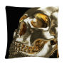 Modern 3D Gold Skull By ABC 16 X 16 Decorative Throw Pillow