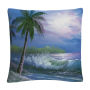 'Moonlight In Key Largo' Coastal Waves By Masters Fine Art 16 X 16 Decorative Throw Pillow