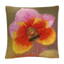 'Orange-Pink Orchid' Floral Botanical Petals By Masters Fine Art 16 X 16 Decorative Throw Pillow