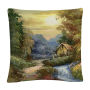 'Tranquility' Rustic Landscape Mountains By Masters Fine Art 16 X 16 Decorative Throw Pillow
