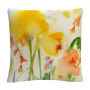 'Garden Yellows' Floral Abstract By Sheila Golden 16 X 16 Decorative Throw Pillow