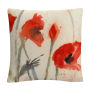'Red Poppy Light' Floral Abstract By Sheila Golden 16 X 16 Decorative Throw Pillow