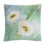 'Quiet Pond' White Soft Floral Motif By Sheila Golden 16 X 16 Decorative Throw Pillow