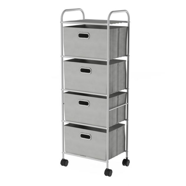4 Drawer Rolling Storage Cart on Wheels Portable Metal Storage