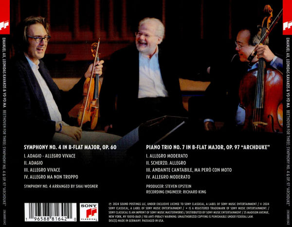Beethoven for Three: Symphony No. 4 and Op. 97 