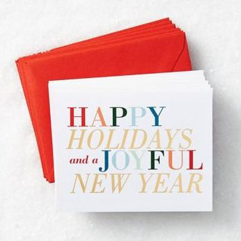 Holiday Boxed Cards Holiday & New Year Colorful Type Set of 10