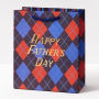 MED Happy Father's Day Argyle Gift Bag