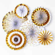 Title: Gold Confetti Party Fans S/6