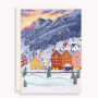 XMAS OFF Painterly Winter Village Scene FLD S/10