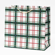 Title: Holiday Painted Plaid Large Gift Bag