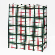 Title: Holiday Painted Plaid Extra Large Gift Bag