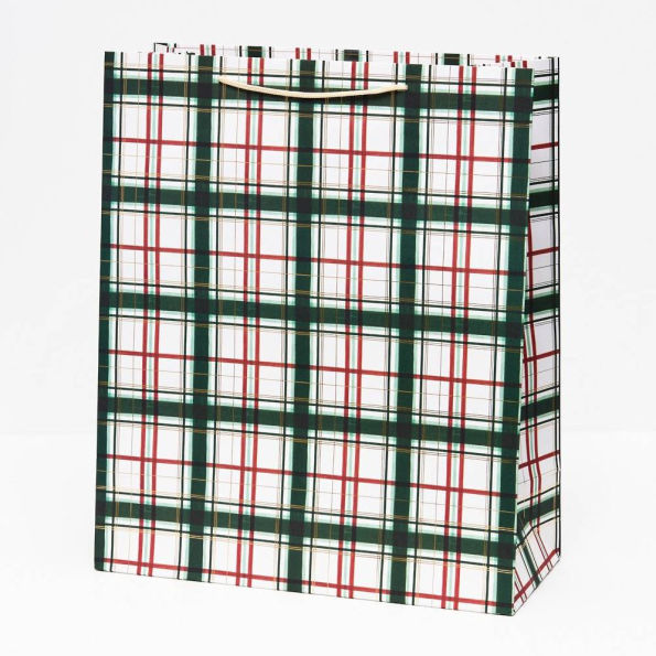 Holiday Painted Plaid Extra Large Gift Bag
