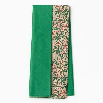 Holiday Greenery Tissue Dual Pack S/8