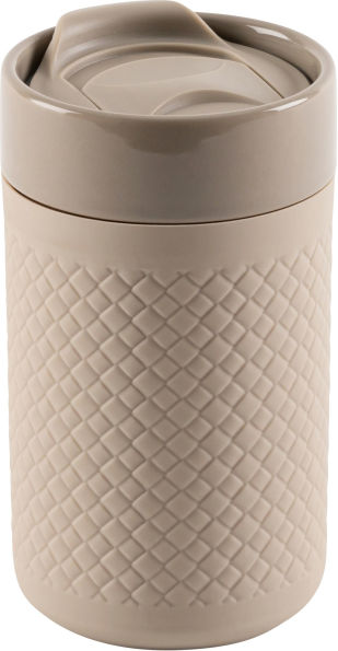 12oz Silicone Wrapped Ceramic Coffee Tumbler - Taupe