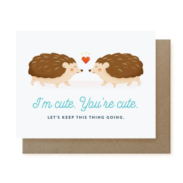 Cute Hedgehogs Valentine Card