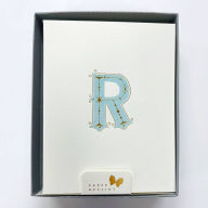 Title: Monogram Letterpress R Stationery Set